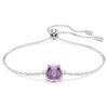 Bracciale con pietra natale a taglio quadrato, febbraio, viola, placcato in rodio Bracciale con pietra natale a taglio quadrato, febbraio, viola, placcato in rodio