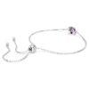 Bracciale con pietra natale a taglio quadrato, febbraio, viola, placcato in rodio Bracciale con pietra natale a taglio quadrato, febbraio, viola, placcato in rodio