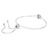 Bracciale con pietra natale a taglio quadrato, giugno, rosa, placcato in rodio Bracciale con pietra natale a taglio quadrato, giugno, rosa, placcato in rodio