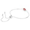 Bracciale con pietra natale a taglio quadrato, luglio, rosso, placcato in rodio Bracciale con pietra natale a taglio quadrato, luglio, rosso, placcato in rodio