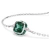 Bracciale con pietra natale a taglio quadrato, maggio, verde, placcato in rodio Bracciale con pietra natale a taglio quadrato, maggio, verde, placcato in rodio