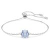 Bracciale con pietra natale a taglio quadrato, marzo, blu, placcato in rodio Bracciale con pietra natale a taglio quadrato, marzo, blu, placcato in rodio