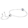 Bracciale con pietra natale a taglio quadrato, marzo, blu, placcato in rodio Bracciale con pietra natale a taglio quadrato, marzo, blu, placcato in rodio