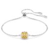 Bracciale con pietra natale a taglio quadrato, novembre, giallo, placcato in rodio Bracciale con pietra natale a taglio quadrato, novembre, giallo, placcato in rodio