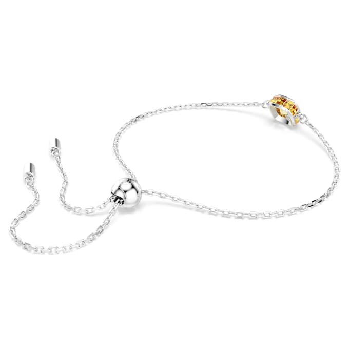 Bracciale con pietra natale a taglio quadrato, novembre, giallo, placcato in rodio Bracciale con pietra natale a taglio quadrato, novembre, giallo, placcato in rodio