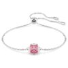 Bracciale con pietra natale a taglio quadrato, ottobre, rosa, placcato in rodio Bracciale con pietra natale a taglio quadrato, ottobre, rosa, placcato in rodio