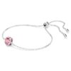 Bracciale con pietra natale a taglio quadrato, ottobre, rosa, placcato in rodio Bracciale con pietra natale a taglio quadrato, ottobre, rosa, placcato in rodio