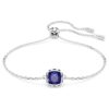 Bracciale con pietra natale a taglio quadrato, settembre, blu, placcato in rodio Bracciale con pietra natale a taglio quadrato, settembre, blu, placcato in rodio