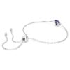 Bracciale con pietra natale a taglio quadrato, settembre, blu, placcato in rodio Bracciale con pietra natale a taglio quadrato, settembre, blu, placcato in rodio