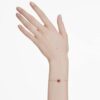 Bracciale con pietre natali a taglio quadrato, gennaio, rosso, placcato in rodio Bracciale con pietre natali a taglio quadrato, gennaio, rosso, placcato in rodio