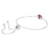 Bracciale con pietre natali a taglio quadrato, gennaio, rosso, placcato in rodio Bracciale con pietre natali a taglio quadrato, gennaio, rosso, placcato in rodio