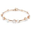 Bracciale Constella con perle di cristallo, taglio rotondo, bianco, placcato oro rosa Bracciale Constella con perle di cristallo, taglio rotondo, bianco, placcato oro rosa