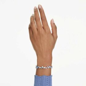Bracciale Constella con tagli misti, blu, placcato in rodio