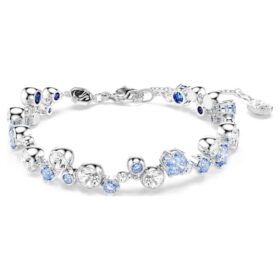 Bracciale Constella con tagli misti, blu, placcato in rodio