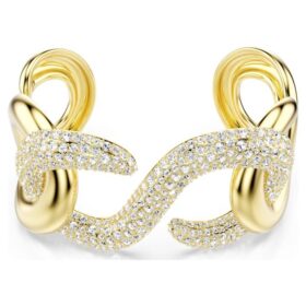 Bracciale Dextera a taglio rotondo, bianco, placcato in oro Bracciale Dextera a taglio rotondo, bianco, placcato in oro
