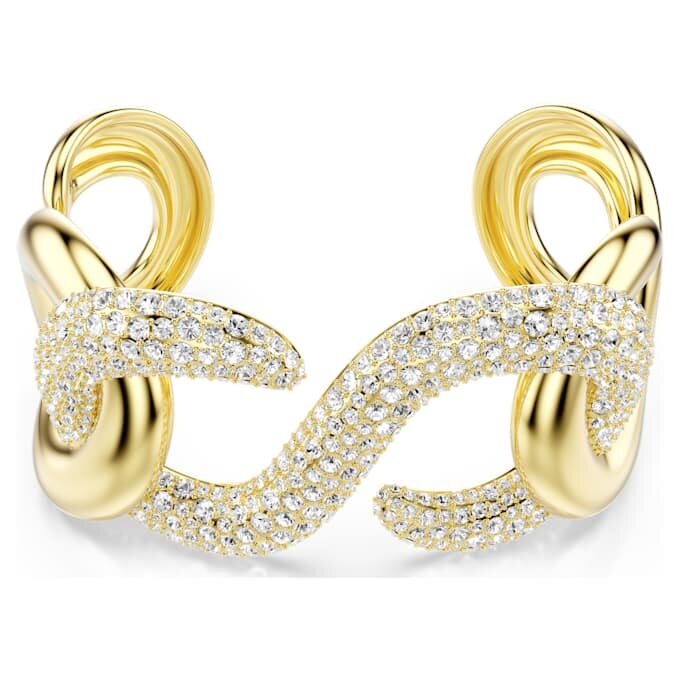 Bracciale Dextera a taglio rotondo, bianco, placcato in oro Bracciale Dextera a taglio rotondo, bianco, placcato in oro