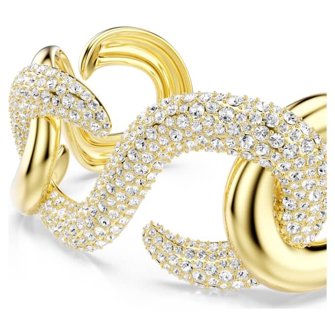 Bracciale Dextera a taglio rotondo, bianco, placcato in oro Bracciale Dextera a taglio rotondo, bianco, placcato in oro
