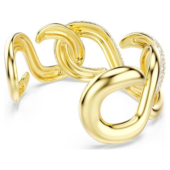Bracciale Dextera a taglio rotondo, bianco, placcato in oro Bracciale Dextera a taglio rotondo, bianco, placcato in oro