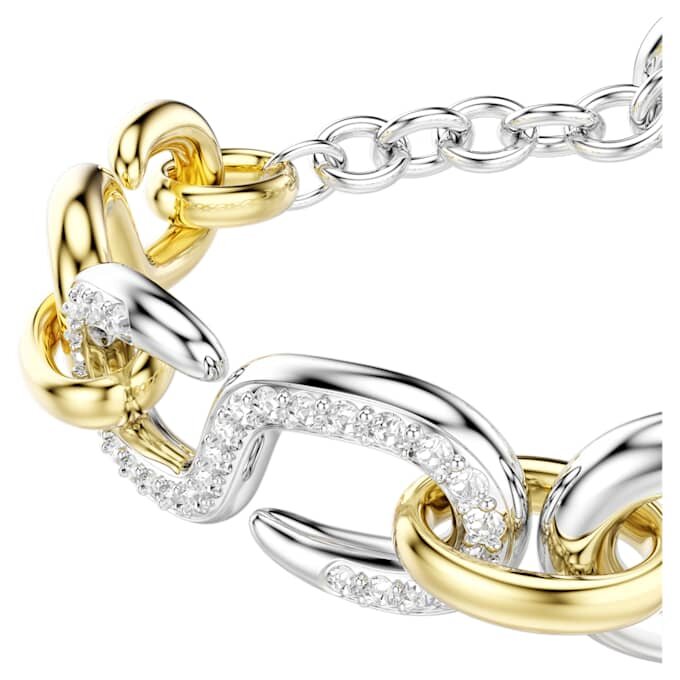 Bracciale Dextera con taglio rotondo, barra a T, bianco, finitura in metalli misti Bracciale Dextera con taglio rotondo, barra a T, bianco, finitura in metalli misti