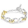 Bracciale Dextera con taglio rotondo, barra a T, bianco, finitura in metalli misti Bracciale Dextera con taglio rotondo, barra a T, bianco, finitura in metalli misti