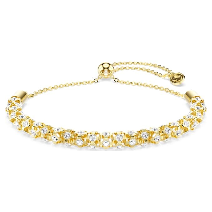 Bracciale Dextera con taglio rotondo, bianco, finitura dorata Bracciale Dextera con taglio rotondo, bianco, finitura dorata