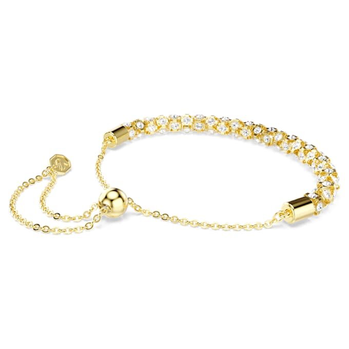 Bracciale Dextera con taglio rotondo, bianco, finitura dorata Bracciale Dextera con taglio rotondo, bianco, finitura dorata