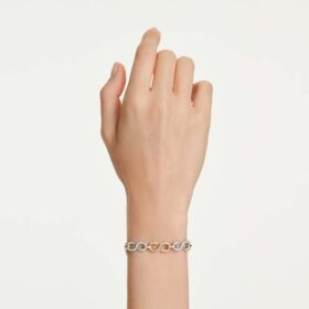 Bracciale Dextera con taglio rotondo, bianco, finitura in metalli misti Bracciale Dextera con taglio rotondo, bianco, finitura in metalli misti