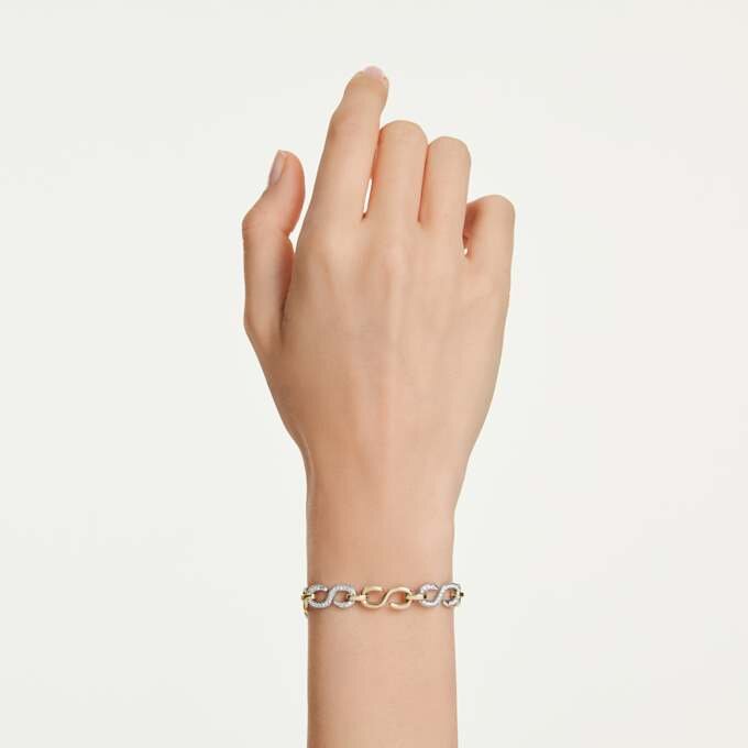 Bracciale Dextera con taglio rotondo, bianco, finitura in metalli misti Bracciale Dextera con taglio rotondo, bianco, finitura in metalli misti