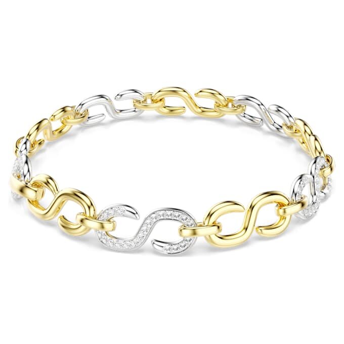 Bracciale Dextera con taglio rotondo, bianco, finitura in metalli misti Bracciale Dextera con taglio rotondo, bianco, finitura in metalli misti