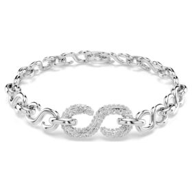 Bracciale Dextera con taglio rotondo, bianco, placcato in rodio Bracciale Dextera con taglio rotondo, bianco, placcato in rodio