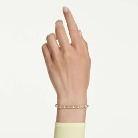 Bracciale Dextera con taglio rotondo, verde, finitura dorata Bracciale Dextera con taglio rotondo, verde, finitura dorata