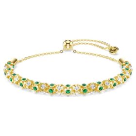 Bracciale Dextera con taglio rotondo, verde, finitura dorata Bracciale Dextera con taglio rotondo, verde, finitura dorata