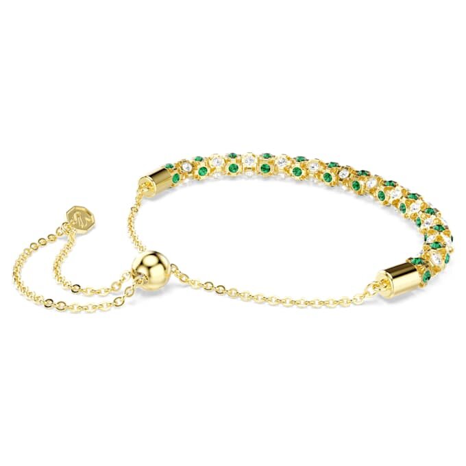Bracciale Dextera con taglio rotondo, verde, finitura dorata Bracciale Dextera con taglio rotondo, verde, finitura dorata