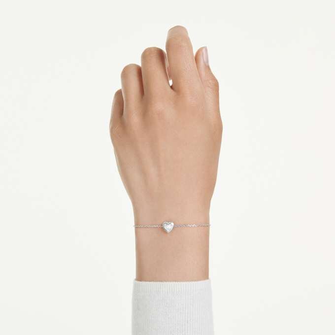 Bracciale Eternity con diamanti sintetici 0,5 ct totali, a forma di cuore, argento sterling Bracciale Eternity con diamanti sintetici 0,5 ct totali, a forma di cuore, argento sterling