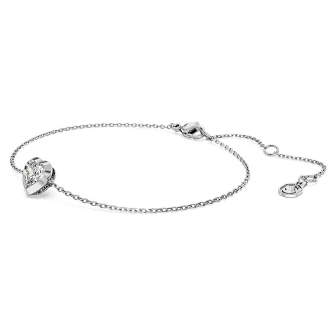 Bracciale Eternity con diamanti sintetici 0,5 ct totali, a forma di cuore, argento sterling Bracciale Eternity con diamanti sintetici 0,5 ct totali, a forma di cuore, argento sterling