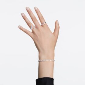 Bracciale Galaxy Tennis con diamanti sintetici 5 carati in totale, forme miste, oro bianco 14K Bracciale Galaxy Tennis con diamanti sintetici 5 carati in totale, forme miste, oro bianco 14K