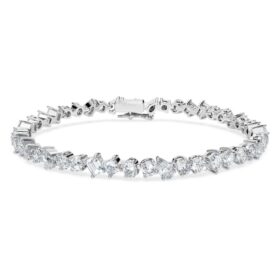 Bracciale Galaxy Tennis con diamanti sintetici 5 carati in totale, forme miste, oro bianco 14K Bracciale Galaxy Tennis con diamanti sintetici 5 carati in totale, forme miste, oro bianco 14K