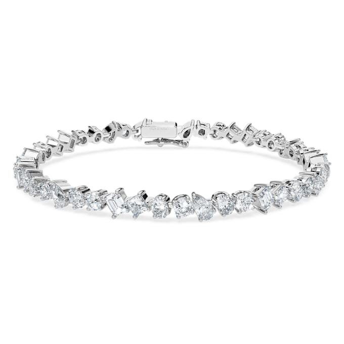 Bracciale Galaxy Tennis con diamanti sintetici 5 carati in totale, forme miste, oro bianco 14K Bracciale Galaxy Tennis con diamanti sintetici 5 carati in totale, forme miste, oro bianco 14K