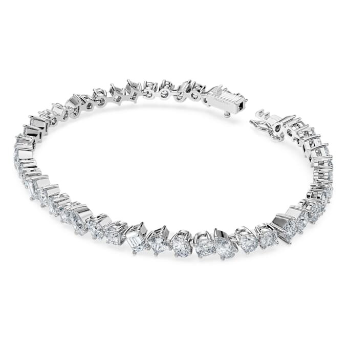 Bracciale Galaxy Tennis con diamanti sintetici 5 carati in totale, forme miste, oro bianco 14K Bracciale Galaxy Tennis con diamanti sintetici 5 carati in totale, forme miste, oro bianco 14K