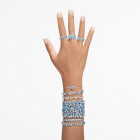 Bracciale Gema con tagli misti, blu, placcato in rodio Bracciale Gema con tagli misti, blu, placcato in rodio