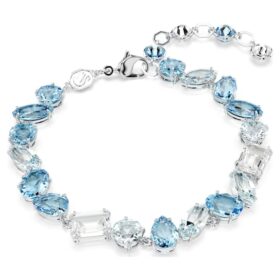 Bracciale Gema con tagli misti, blu, placcato in rodio Bracciale Gema con tagli misti, blu, placcato in rodio