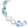 Bracciale Gema con tagli misti, blu, placcato in rodio Bracciale Gema con tagli misti, blu, placcato in rodio