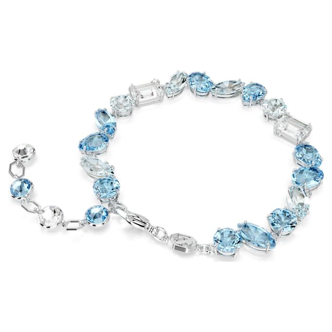 Bracciale Gema con tagli misti, blu, placcato in rodio Bracciale Gema con tagli misti, blu, placcato in rodio