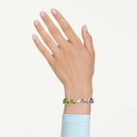 Bracciale Gema con tagli misti, multicolore, placcato in oro Bracciale Gema con tagli misti, multicolore, placcato in oro