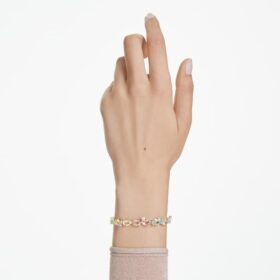 Bracciale Gema con tagli misti, multicolore, placcato in oro Bracciale Gema con tagli misti, multicolore, placcato in oro