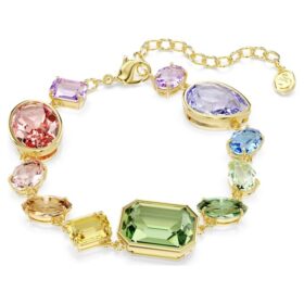 Bracciale Gema con tagli misti, multicolore, placcato in oro Bracciale Gema con tagli misti, multicolore, placcato in oro