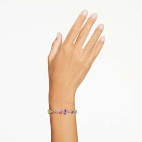 Bracciale Gema con tagli misti, multicolore, placcato in rodio Bracciale Gema con tagli misti, multicolore, placcato in rodio
