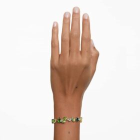 Bracciale Gema con tagli misti, verde, placcato in oro Bracciale Gema con tagli misti, verde, placcato in oro