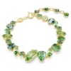 Bracciale Gema con tagli misti, verde, placcato in oro Bracciale Gema con tagli misti, verde, placcato in oro