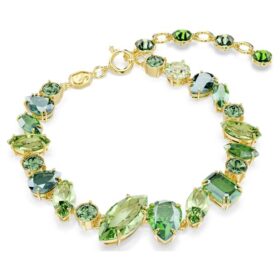 Bracciale Gema con tagli misti, verde, placcato in oro Bracciale Gema con tagli misti, verde, placcato in oro